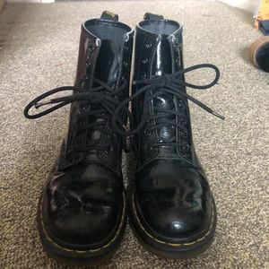Black Patent Leather Doc Marten Boots
